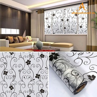 1 mét decal dán kính HOA Dây ĐEN - Khổ rộng 45cm có keo sẵn