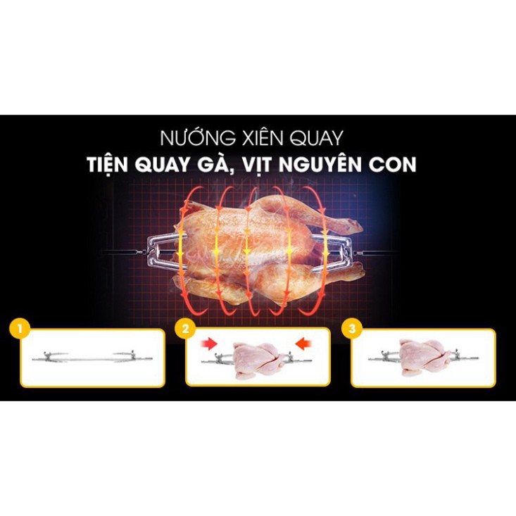 Lò Nướng SANAKY 120 Lít VH-129S2D, Màu Đen, Sơn Tĩnh Điện, Quạt Đảo Nhiệt Giúp Nhiệt Độ Bên Trong Luôn Đồng Đều