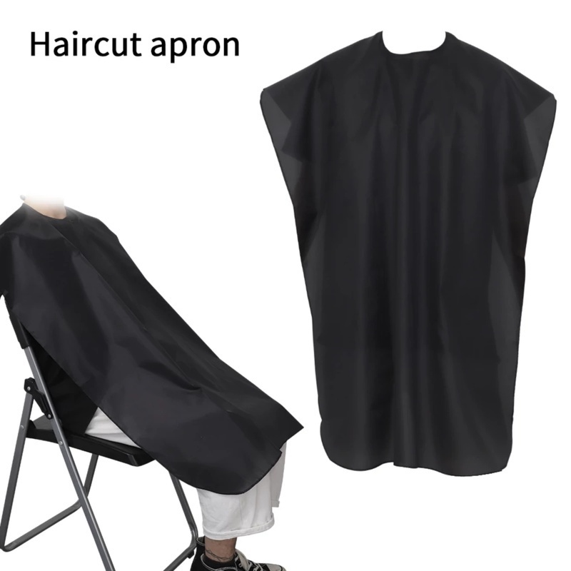 Áo Choàng Cắt Tóc Bảo Vệ Cổ Màu Đen Chống Thấm Nước Dành Cho Salon