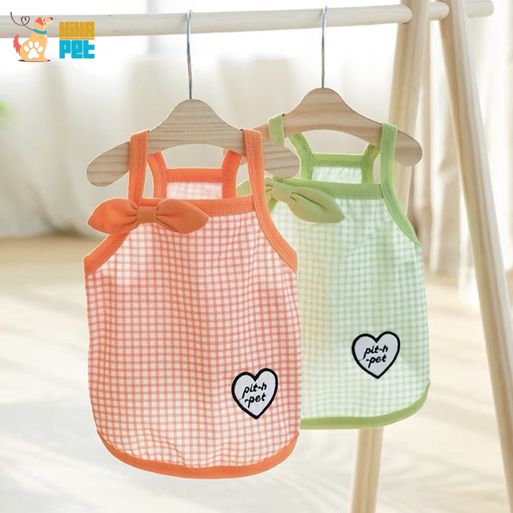 [Mã 253FMCGSALE giảm 8% đơn 500K] Áo Thun Mát Mẻ Có Nơ Vải Thun Mỏng Chó Mèo Quần Áo Thú Cưng Dễ Thương Hihapet.