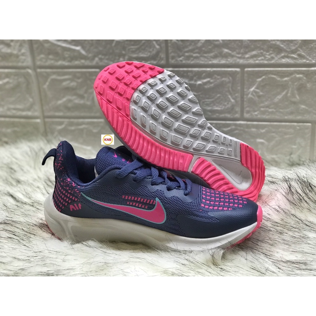 [Freeship + Tặng Kèm Tất] Giày thể thao nam Nike Zoom, Giày Nam Chạy, Đi Bộ Đế Mềm Nike Zoom xanh than logo hồng