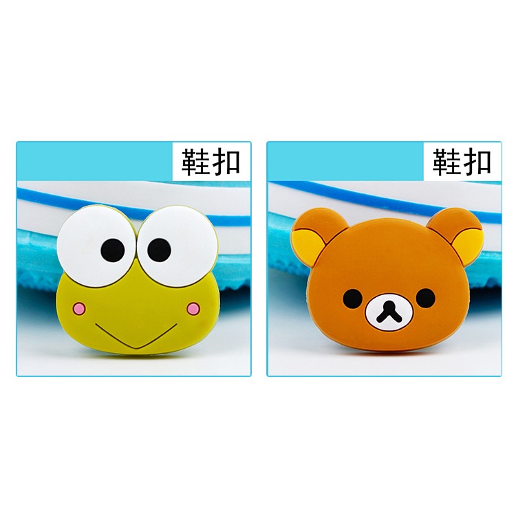 Dép Crocs Hình Doraemon / Ếch / Pikachu / Gấu Jibitz Charm Hello Kitty Dễ Thương Trang Trí Cho Nữ