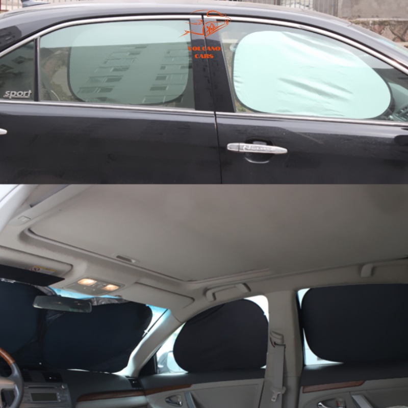 Tấm che nắng ô tô, tấm chắn nắng xe hơi tráng bạc combo 6 tấm chống nóng, cách nhiệt, phản quang loại tự dính đa năng