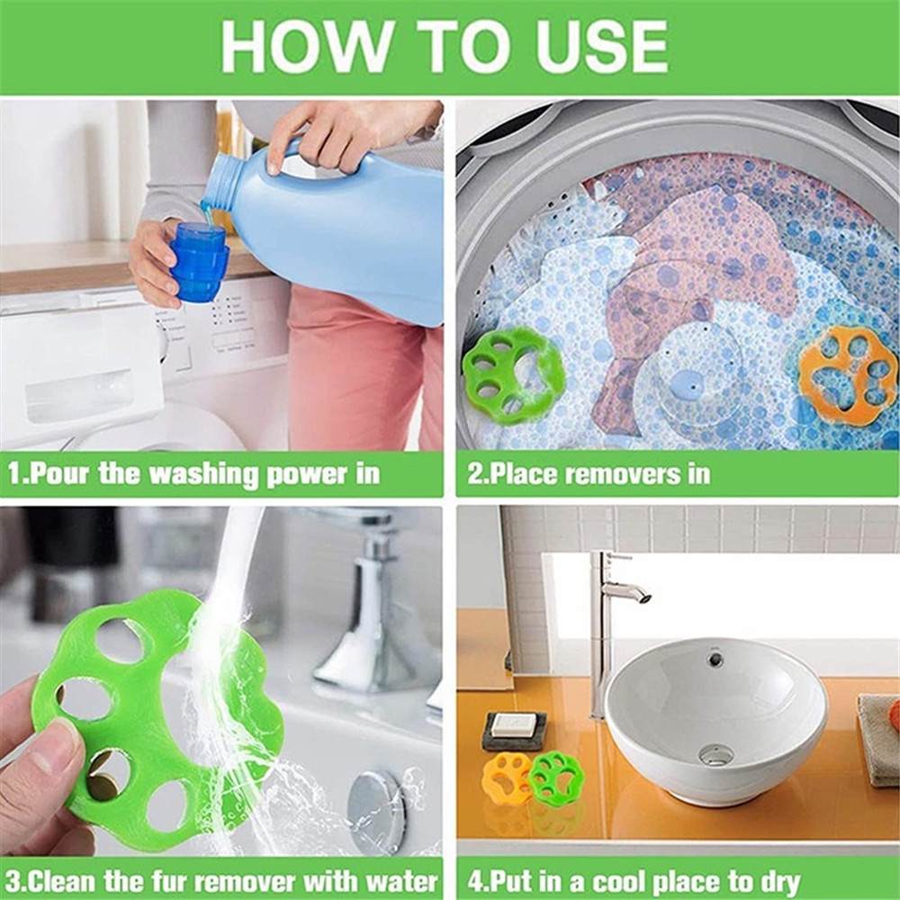 Bộ 2 Dụng Cụ Loại Bỏ Lông Thú Cưng Bằng Silicone Tái Sử Dụng Tiện Lợi