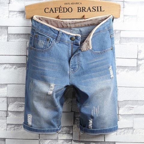 Quần Short Jean Dáng Rộng Plus Size Phong Cách Hàn Quốc Cho Nam