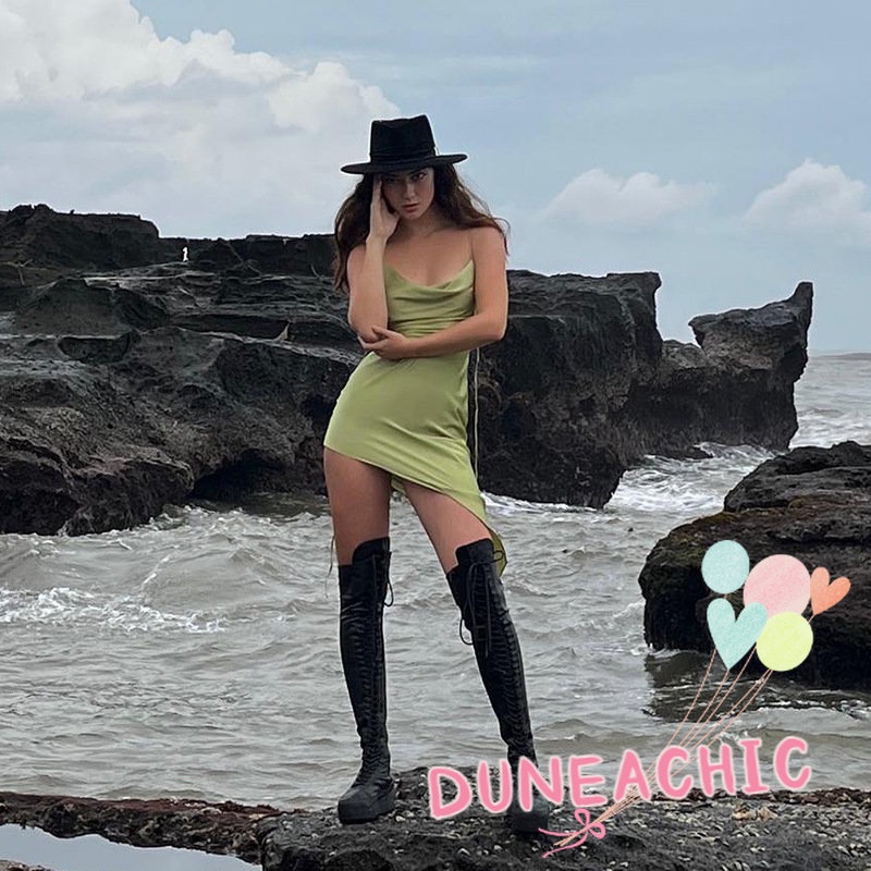 DUNEA Đầm Không Tay Hở Lưng Thiết Kế Độc Đáo Quyến Rũ Cho Nữ