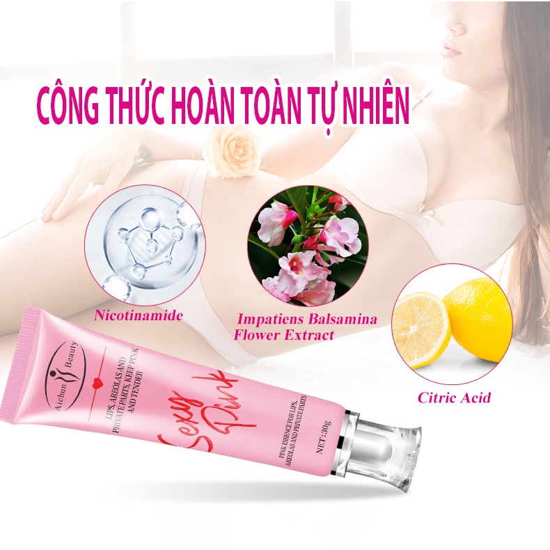 AICHUN Kem Làm Hồng Cô Bé Nhũ Hoa  [Freeship] Giảm Thâm Môi Dưỡng Trắng Da Nách Bikini Sexy Pink Whitening Cream