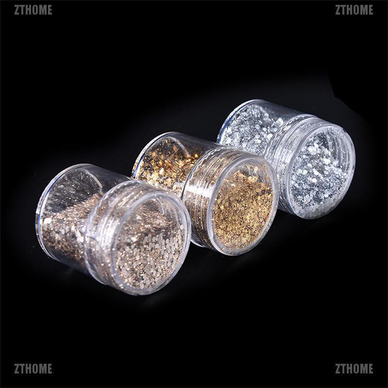 [Hàng mới về] Bột kim tuyến trang trí móng tay 3D màu sắc tươi sáng 10ml