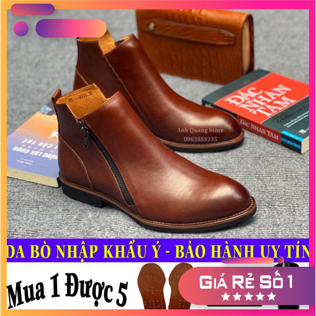 Giày Da Nam Cao Cấp Chất Liệu Da Bò Nhập Khẩu Ý - Đế Cao Su Đúc Siêu Bền - Phong Cách Trẻ Trung Năng Động GT668