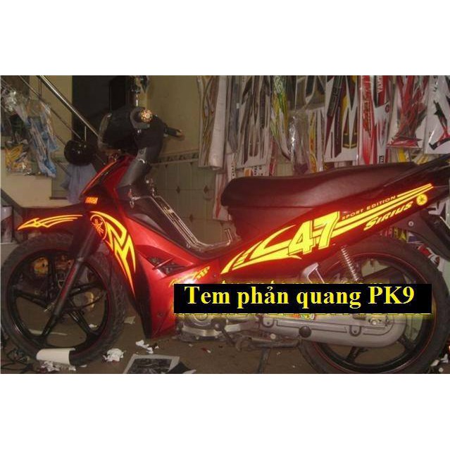 Tem dán vành phản quang xe máy-tem vành chỉ Decal -Decal dán phản quang chống thấm nước