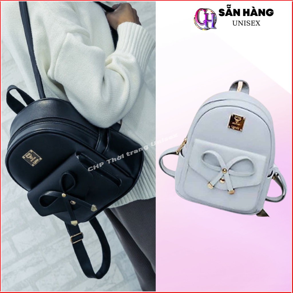 𝑭𝑹𝑬𝑬𝑺𝑯𝑰𝑷  Balo đính nơ nữ đi học thời trang mẫu mới da đẹp - CẶP DI CHƠI DU LỊCH 1 KHÓA KÉO SL