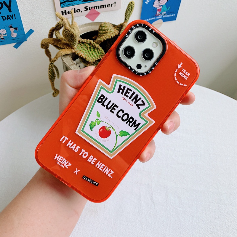 Ốp điện thoại TPU dẻo họa tiết hoạt hình Heinz Ketchup Tomato thích hợp cho iPhone 7 8 Plus X XS XR 11 12 Pro Max SE