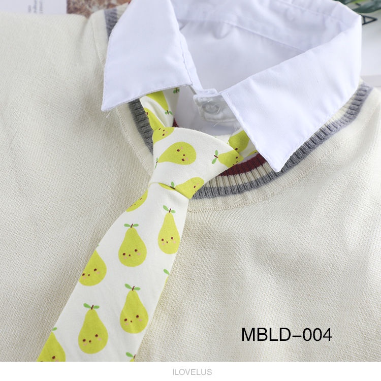 Cà Vạt Cotton 6CM Họa Tiết Trái Cây Hoạt Hình Phong Cách Preppy Hàn Quốc Thông Dụng Cho Nam Và Nữ