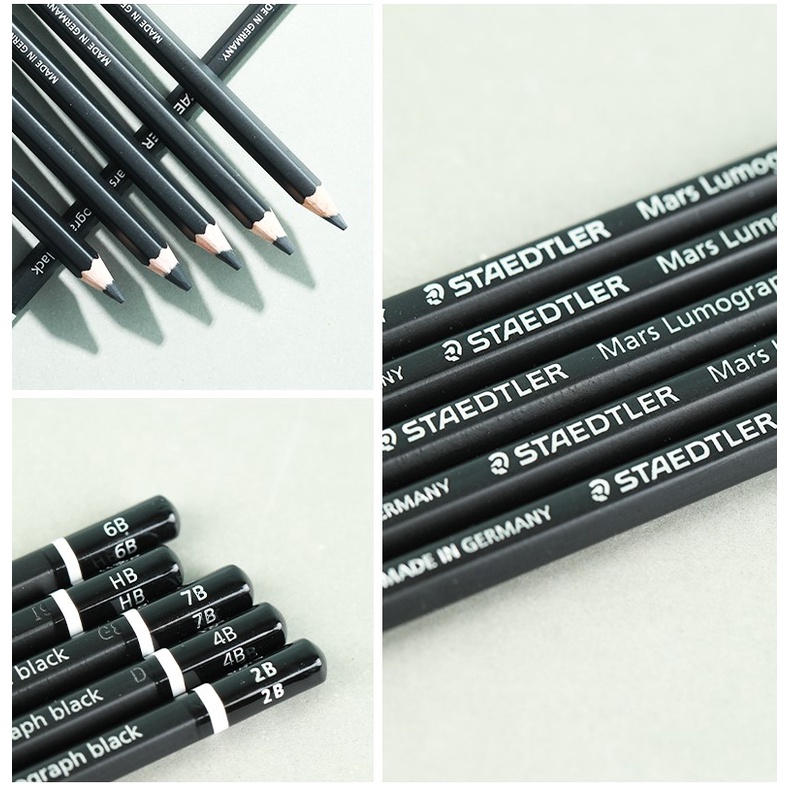 Bút chì đen Staedtler MARS LUMOGRAPH 100B BLACK thuần Carbon Graphite