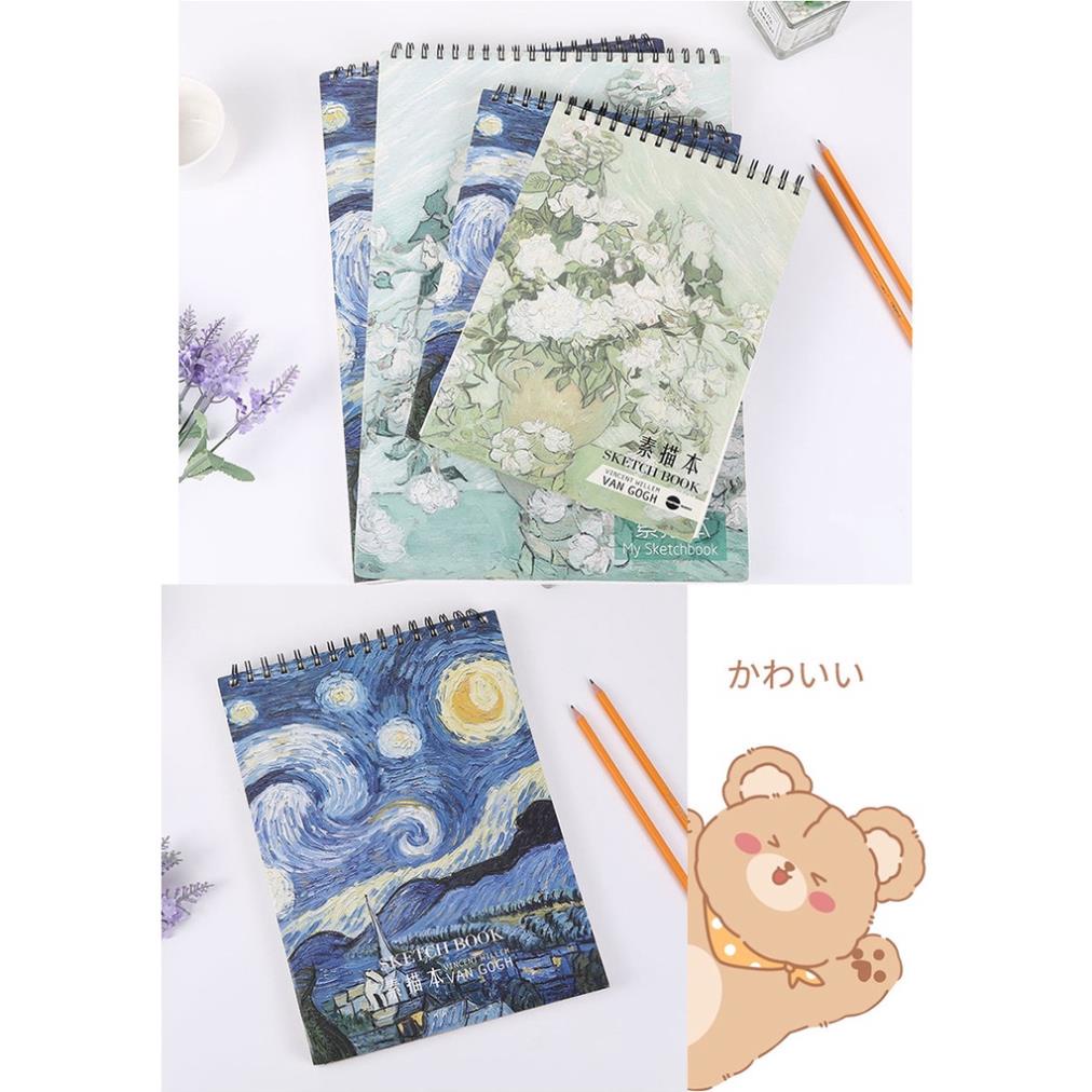 Sketchbook KOLANO sổ vẽ phác thảo, ký họa 100 trang A4, A5 gáy xoắn bìa họa tiết 160g SN-001381