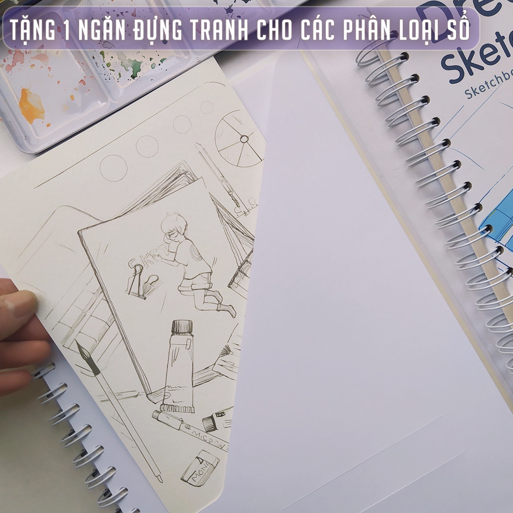 Sổ Vẽ Không Kị Tẩy - Sổ Phác Thảo - Lỗi 1 Đổi 1 - Sketchbook Không Kèm Tài Liệu Vẽ - Ong Mặt Bự