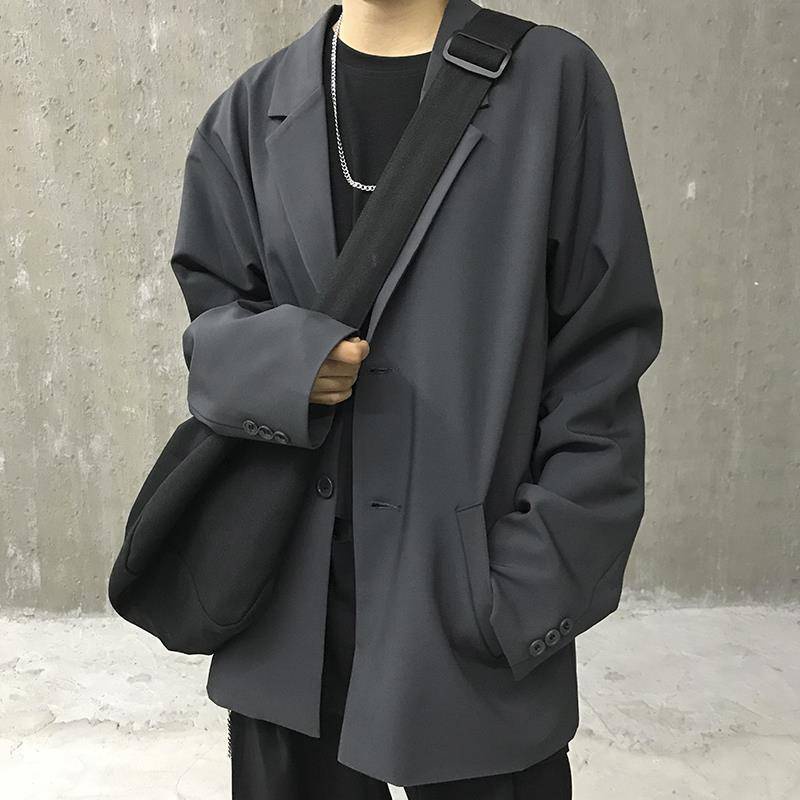 Áo Khoác Blazer Nam Xám Dáng Rộng Cho,áo Khoác Vest Nam, Áo Blazer Bigsize Nam