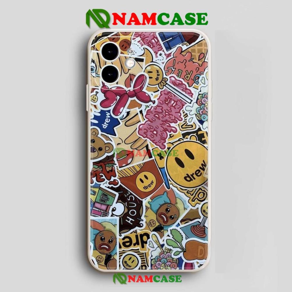 Ốp lưng iPhone Drew cạnh viền vuông silicon mềm dẻo cho iphone 6/6s/7/8/X/XS/XR/11/12/13 Pro Plus Max cute dễ thương đẹp