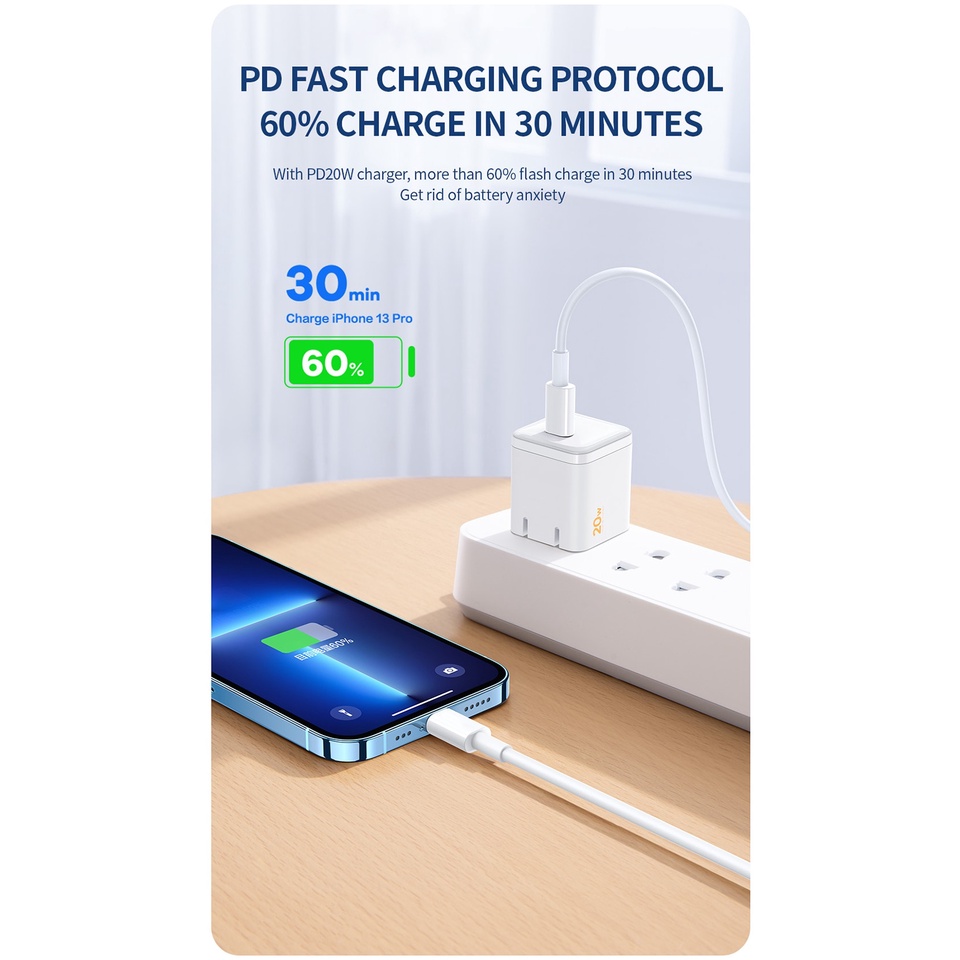 Cáp Sạc Nhanh 20W USB Type C Sang PD Cho for iPhone 11 12 13 Pro MAX XS MAX XR X SE 7 8 6 6S Plus