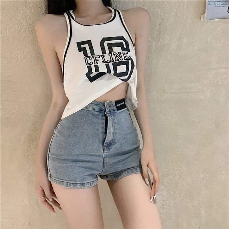 Áo croptop 3 lỗ in hình số 16 siêu chất Kanimi - AN14 | BigBuy360 - bigbuy360.vn