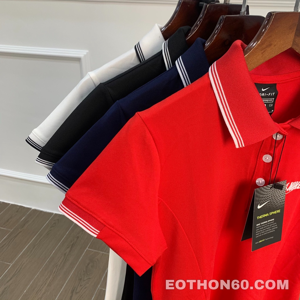 Váy polo cao cấp dáng chữ A phong cách thể thao tay ngắn, váy liền thêu logo Nai