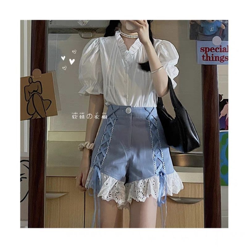 Quần đùi bèo đan dây