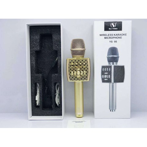 Micro hát karaoke YS 95 Kèm Loa Bluetooth Giá Rẻ- Tích Hợp Live Stream, Giả Giọng.