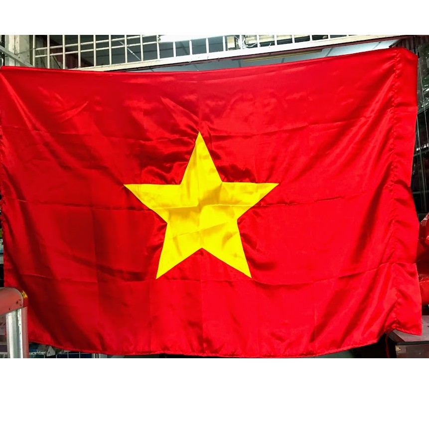 Lá Cờ đỏ sao vàng/ búa liềm, Lá Cờ Tổ quốc size 0,8x1,2met, vải phi bóng, đắp 2 mặt