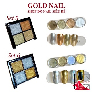 Tráng gương nén , set nhũ tráng gương mix 4 màu
