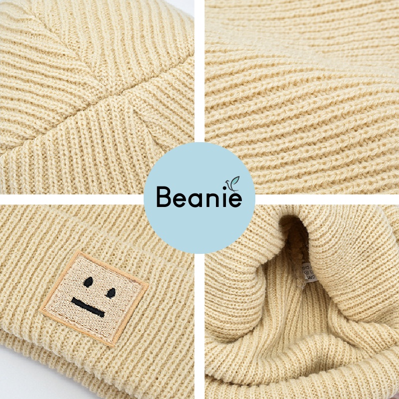 Mũ Len Trơn Mặt Người Buồn BEANIE Thời Trang Hàn Quốc Đẹp, Nón Len Unisex Nam Nữ Ngắn Giá Rẻ Nhiều Màu Hot Trend B009