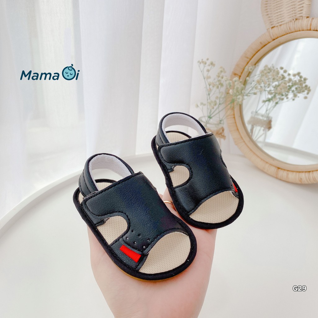 G29 Giày tập đi cho bé dép tập đi sandal kiểu màu đen da mềm cho bé bằng da của Mama Ơi - Thời trang cho bé