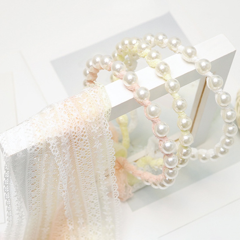 Băng Đô Nơ Đính Ngọc Trai Xinh Xắn Theo Phong Cách Hàn Quốc Dành Cho Bé Gái