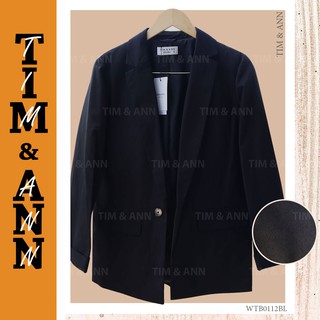 Áo Blazer Nữ 2 Lớp Dáng Suông - Màu Đen Chất Cotton 0112BL  - Thời Trang Nữ Tim & Ann