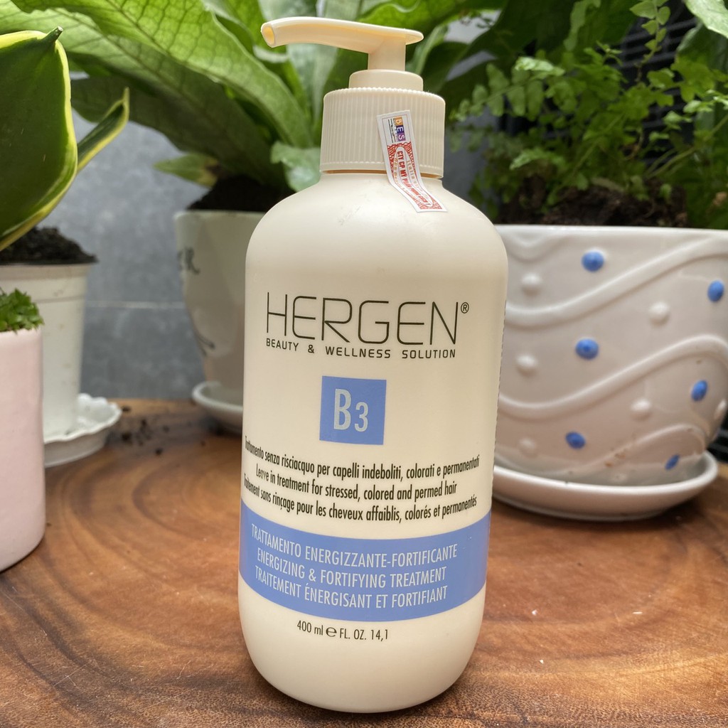 Mỡ dưỡng xả khô Hergen B3 Leave-in Treatment for stressed, colored and permed hair 400ml