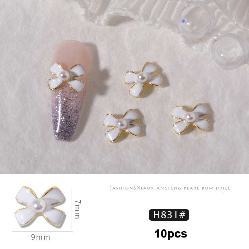 Bộ 10 HạT ĐíNh Trang Trí MóNg HìNh Nơ 3D