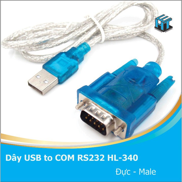 Dây chuyển đổi USB to COM RS232 HL-340 dùng chip CH340 (Female và Male)