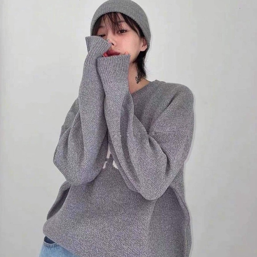 Áo len lót nỉ unisex form rộng freesize/ Áo nỉ OIOI oversize Hàn Quốc