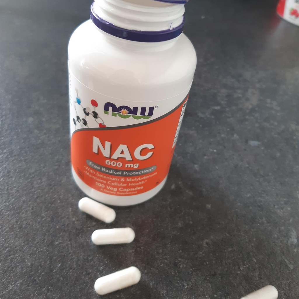 Viên uống NAC Now 600mg 100 viên, tăng cường khả năng miễn dịch, giải độc gan và thận.