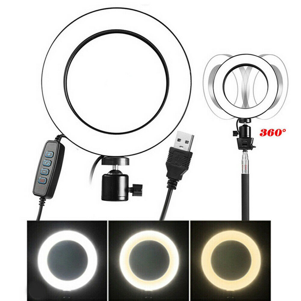 Đèn LED vòng tự sướng Photo Studio Light Đèn chiếu video tự hẹn giờ LED 26CM Đèn LED Live Light Ring Light Live Light có thể điều chỉnh 3 chế độ