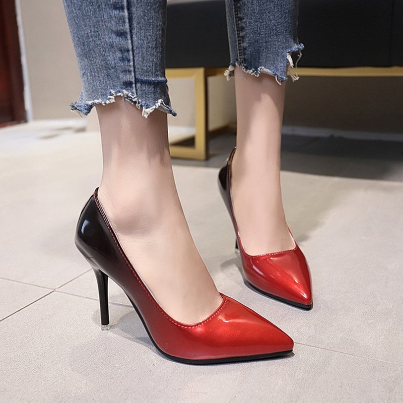 Giày cao gót mũi nhọn IELGY màu gradient thời trang cá tính cho nữ