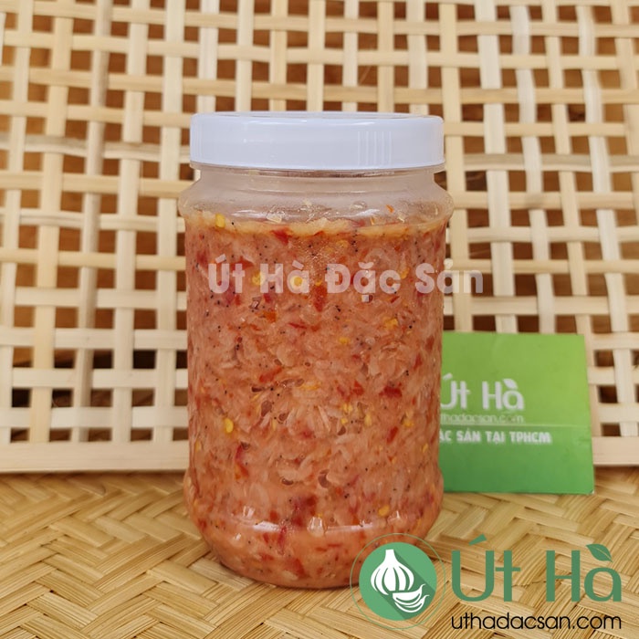 Mắm Ruốc Chua Nguyên Con Hủ 500gr Thơm Ngon Đậm Đà Hoàn Toàn Tự Nhiên - Út Hà Đặc Sản
