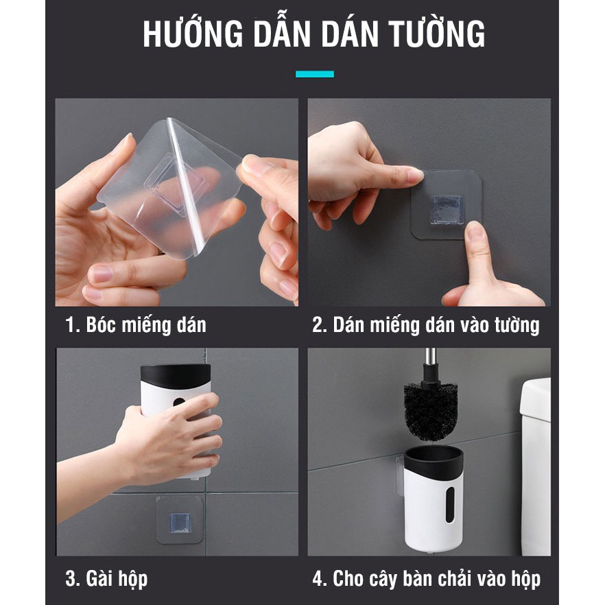 Cây kệ bàn chải cọ rửa bồn cầu - vệ sinh Vkit- Thiết kế dán tường tiện lợi NT08