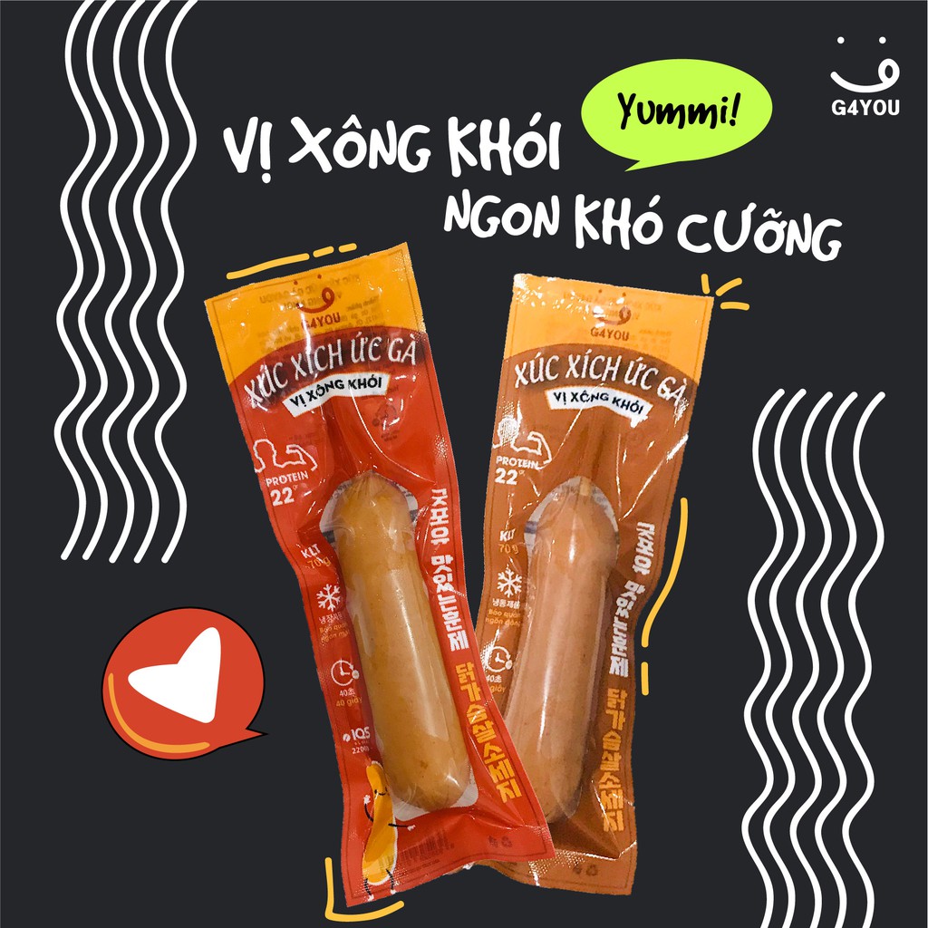 Xúc Xích Ức Gà G4You Vị Xông Khói Healthy 100G