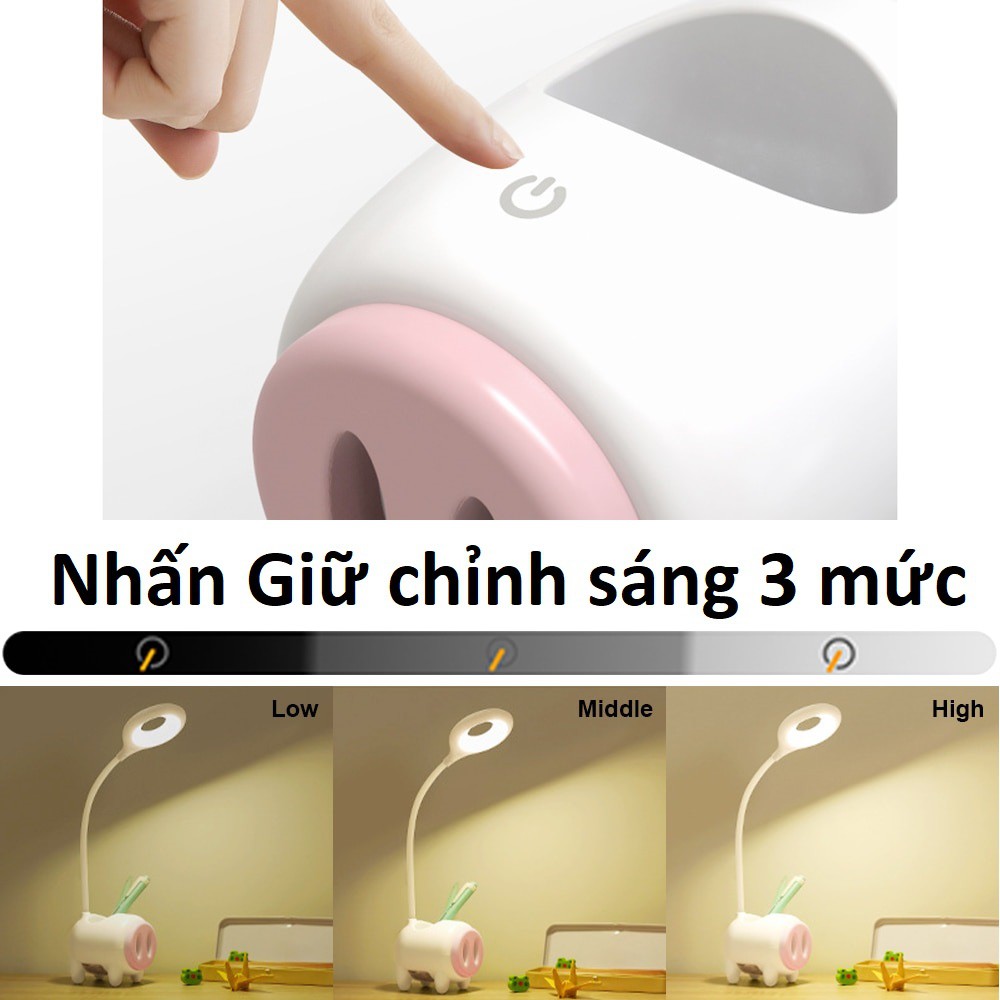 Đèn học để bàn chống cận đèn led sạc tích điện tiện lợi đọc sách KM36011.36018
