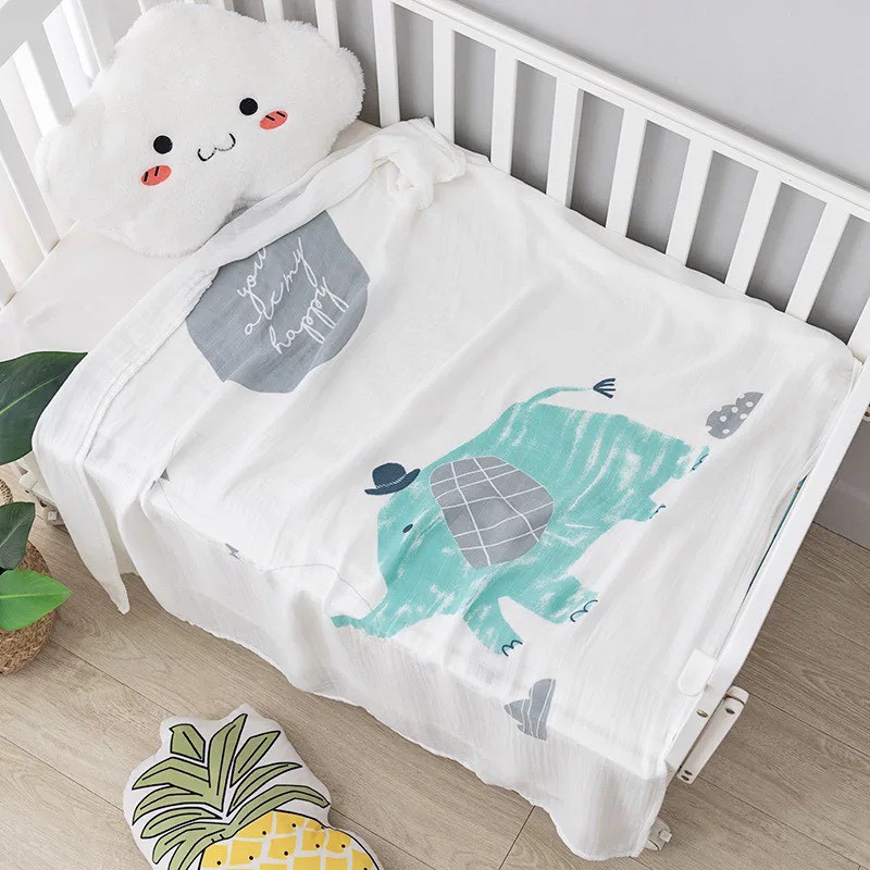 Chăn lụa Annie Baby ⚡️FREESHIP⚡️ Chăn Lụa Cotton Aden Siêu Mềm Mát (KT: 1m1x1m1)