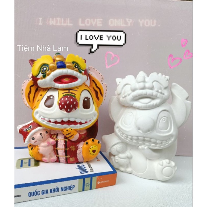 Tượng tô màu thạch cao stitch kì lân