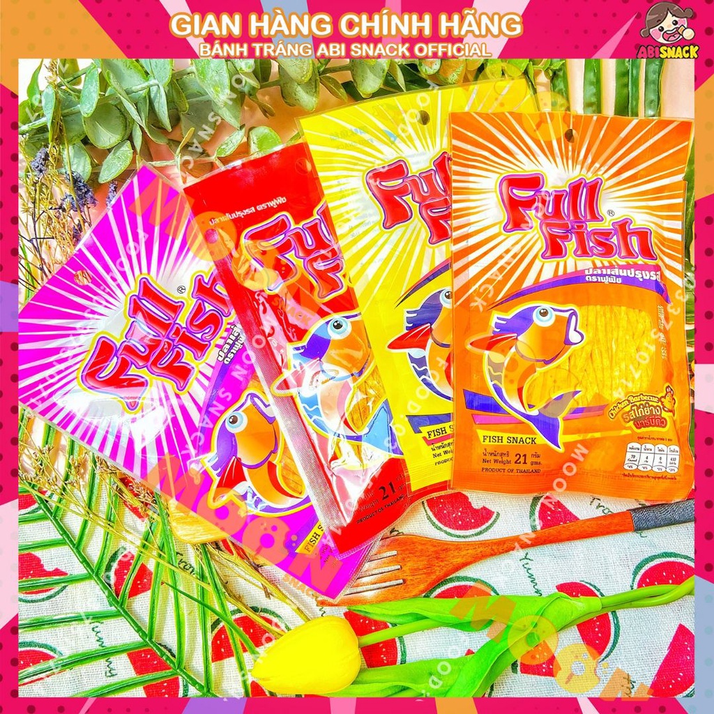khô bento cá sợi Thái Lan Full Fish 4 vị BBQ/Cua/Gà/Cay siêu hot hit món ăn gây nghiện gói 21g