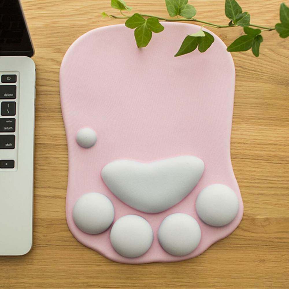 Đệm Lót Chuột Hình Bàn Chân Mèo Màu Hồng Thời Trang Chống Trượt Dày Dặn Cho Bé