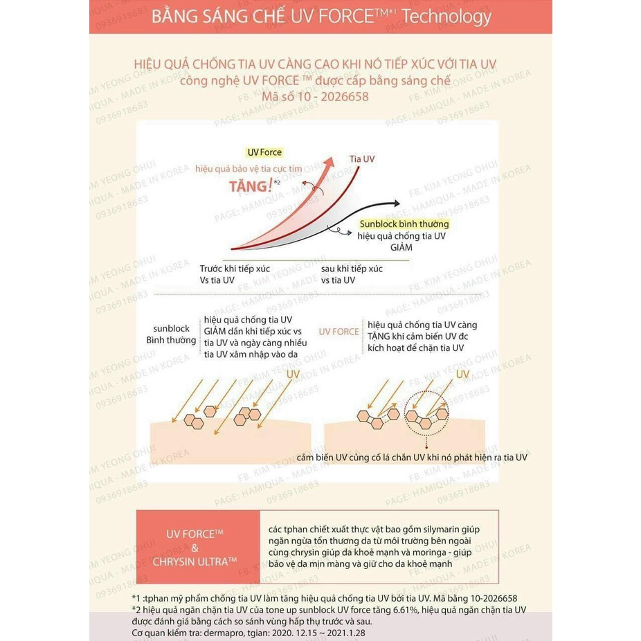 Set kem chống nắng OHUI TONE UP SUNBLOCK UV FORCE SPF50+ PA++++_ebisu cosmetic