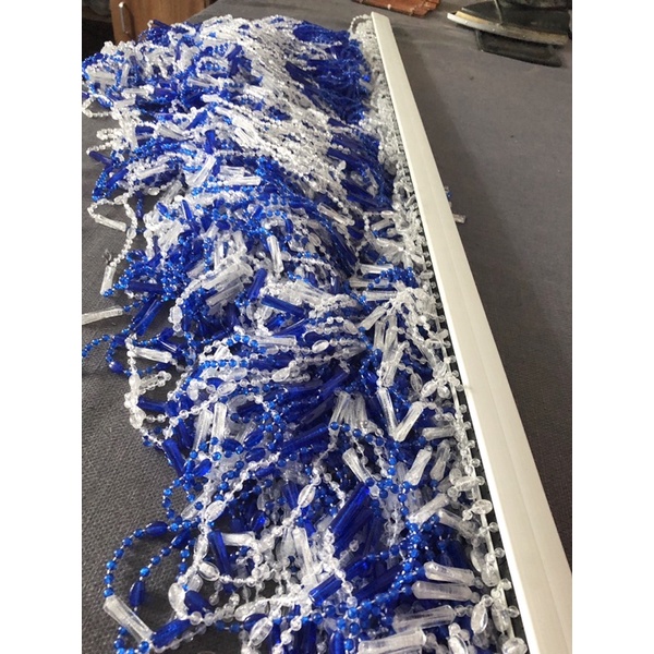 Mành Hạt Nhựa Khúc Xanh Dương Trắng Kt: 0,8x2; 1x2; 1.2x2 và làm theo Kích Thước Yêu Cầu.